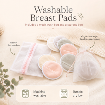 Bamboo and Cotton 3-Layer Absorbent Waterproof Nursing Pads